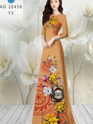 Vải Áo Dài Tết Hoa in 3D AD 20456 33